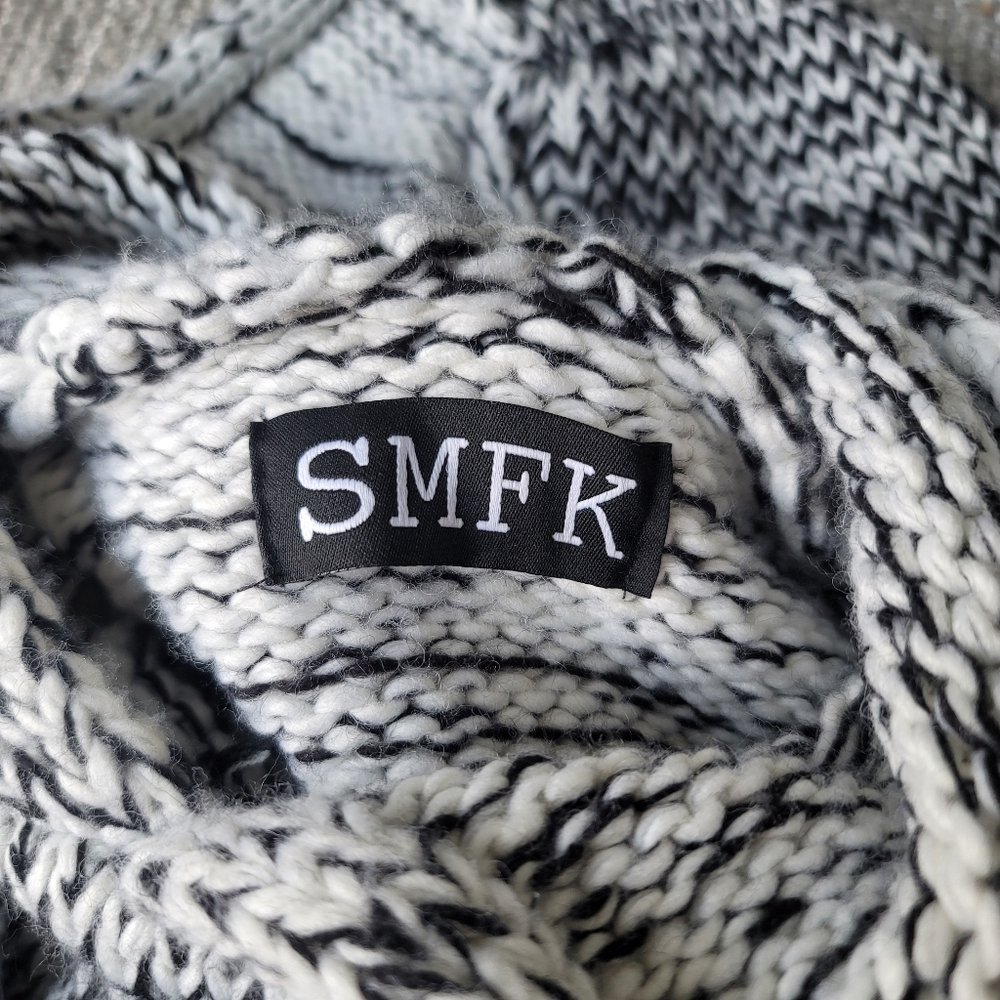 SMFK Tequila Cross Agave Knit Cropped Hoodie Size Small Color Black/White - Picture 11 of 11